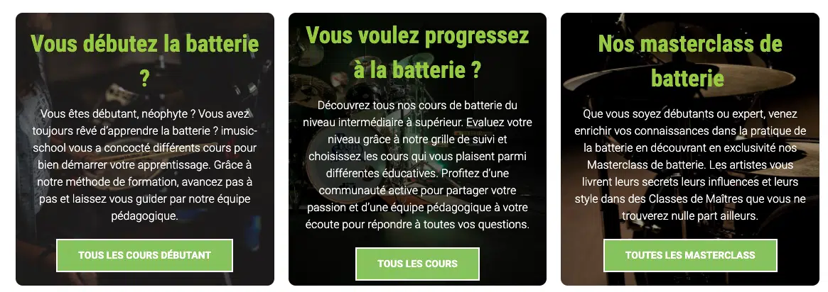 Les 5 Meilleurs cours de batterie en ligne 7 Apprendre la batterie sur imusic-school