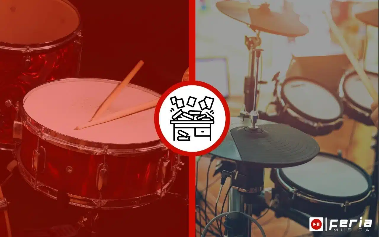 Batterie électronique ou acoustique: que choisir ? 7 Encombrement acoustique vs electrique feria musica