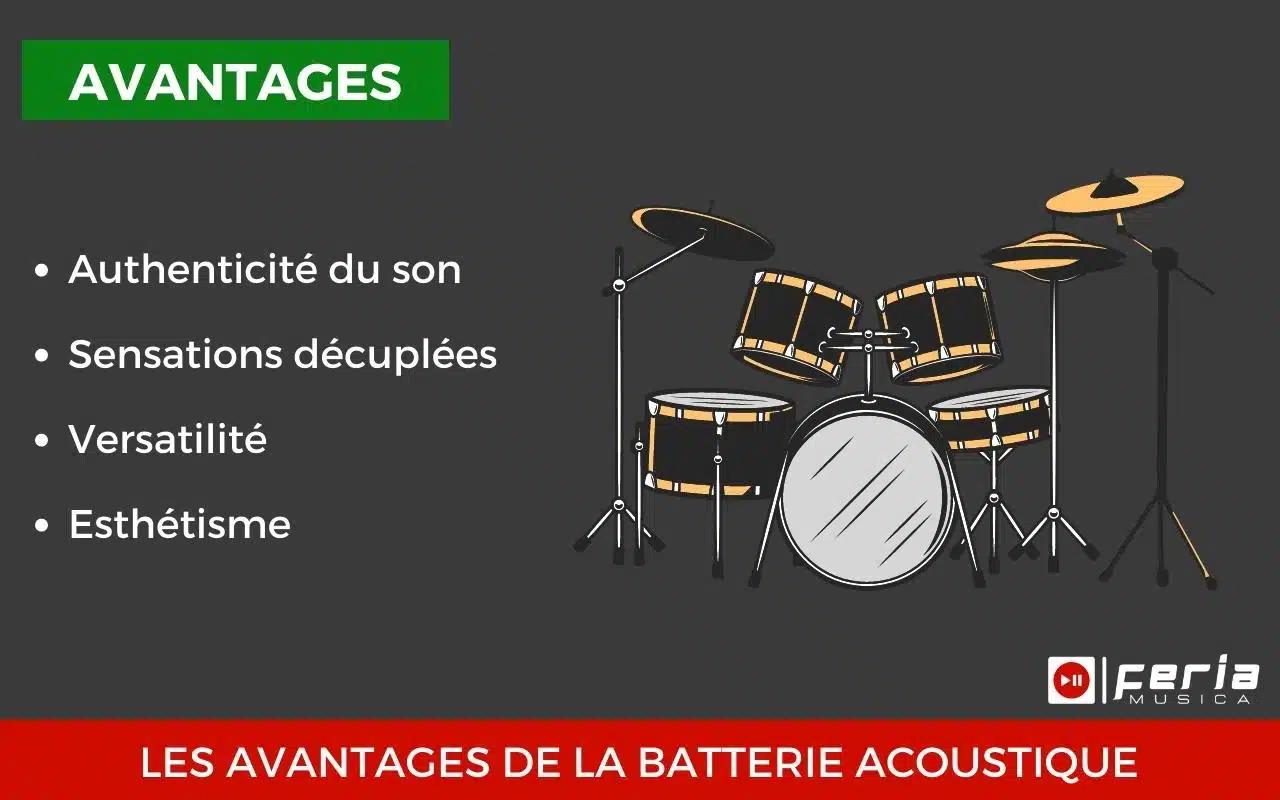 Batterie électronique ou acoustique: que choisir ? 1 avantages de la batterie acoustique