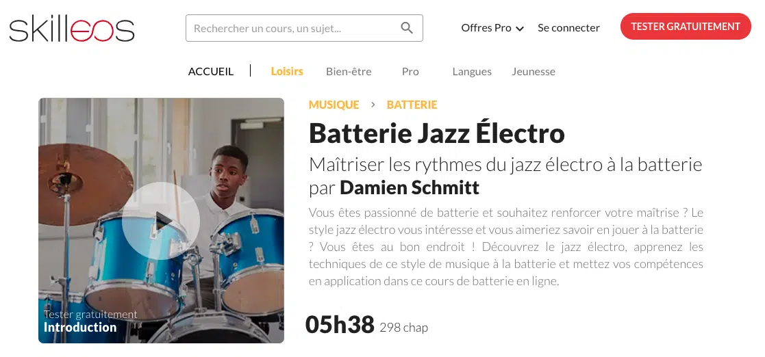 Les 5 Meilleurs cours de batterie en ligne 12 skilleos batterie jazz electro cours de batterie en ligne