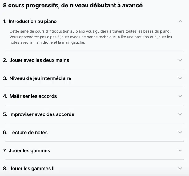 Les 7 Meilleurs Cours de Piano en Ligne 9 contenu flowkey cours de piano
