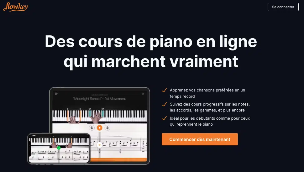 Les 7 Meilleurs Cours de Piano en Ligne 8 flowkey piano en ligne cours