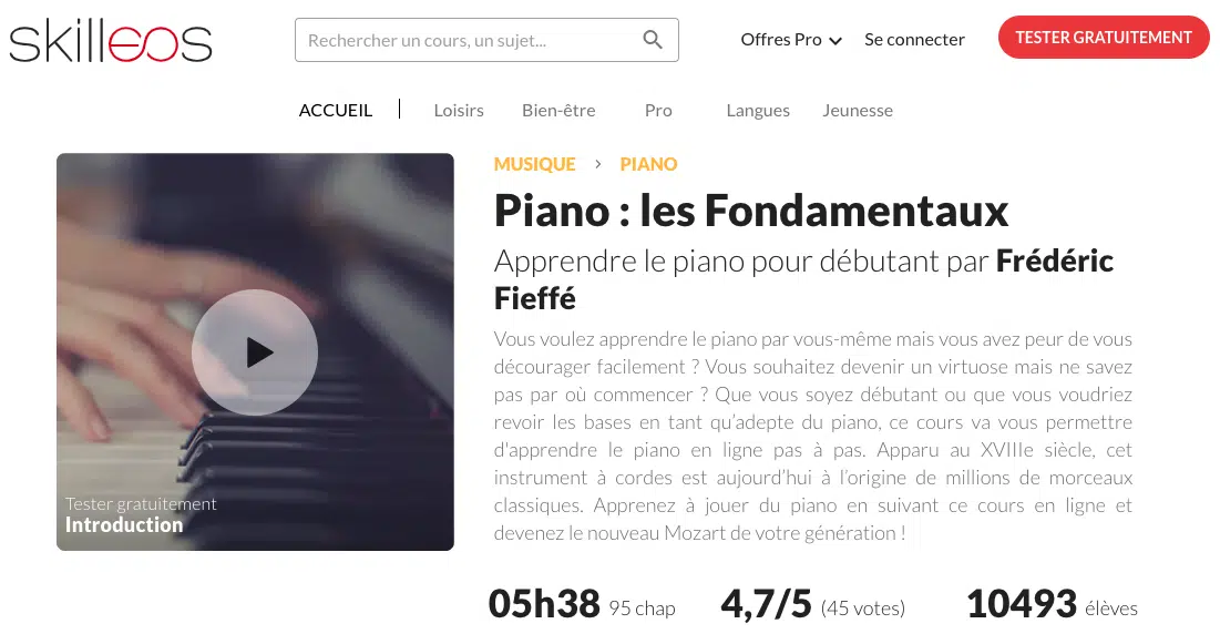 Les 7 Meilleurs Cours de Piano en Ligne 4 skilleos apprendre jouer piano cours