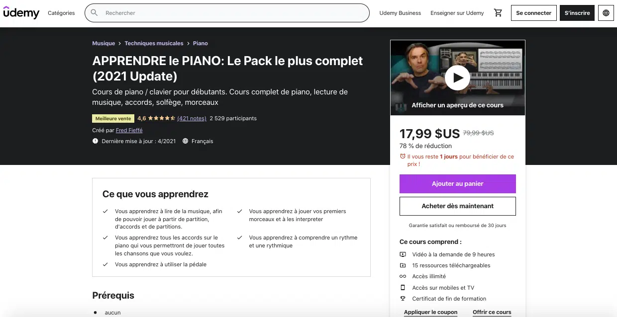 Les 7 Meilleurs Cours de Piano en Ligne 12 udemy cours en ligne piano complet
