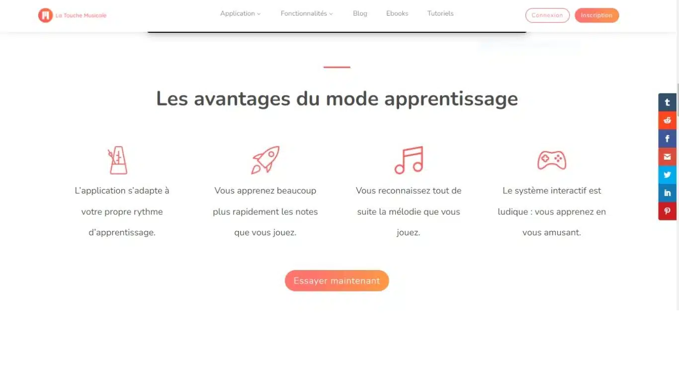 Avis La Touche Musicale : Apprendre le Piano 3 Mode d'apprentissage de La Touche Musicale