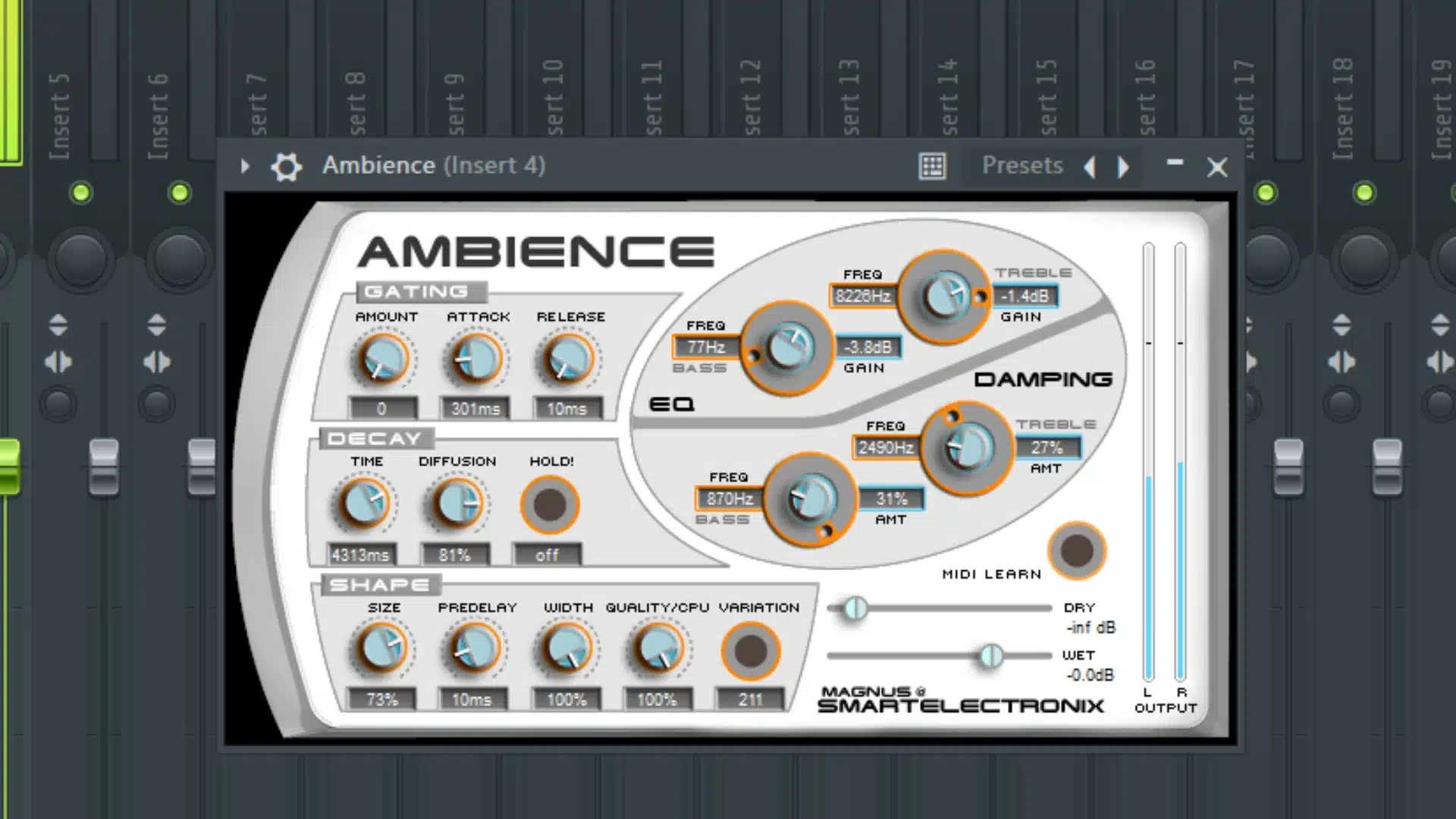 Ambience VST interface