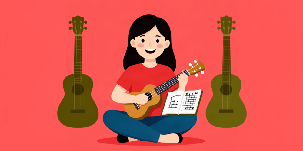 Ilustración de ukeleles para principiantes