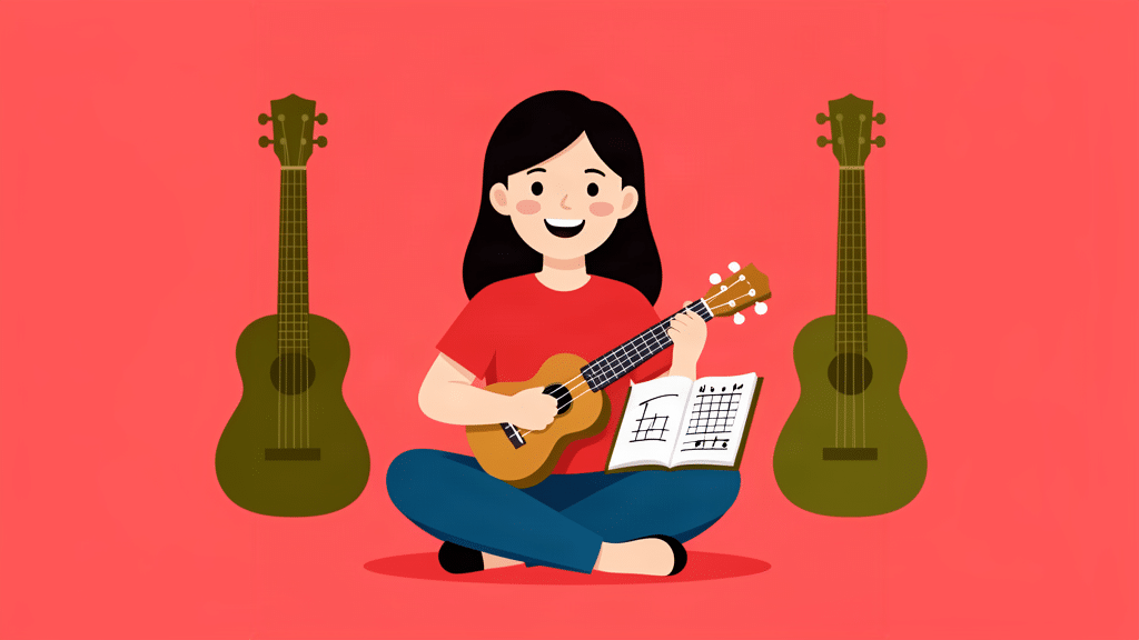 Ilustración de ukeleles para principiantes