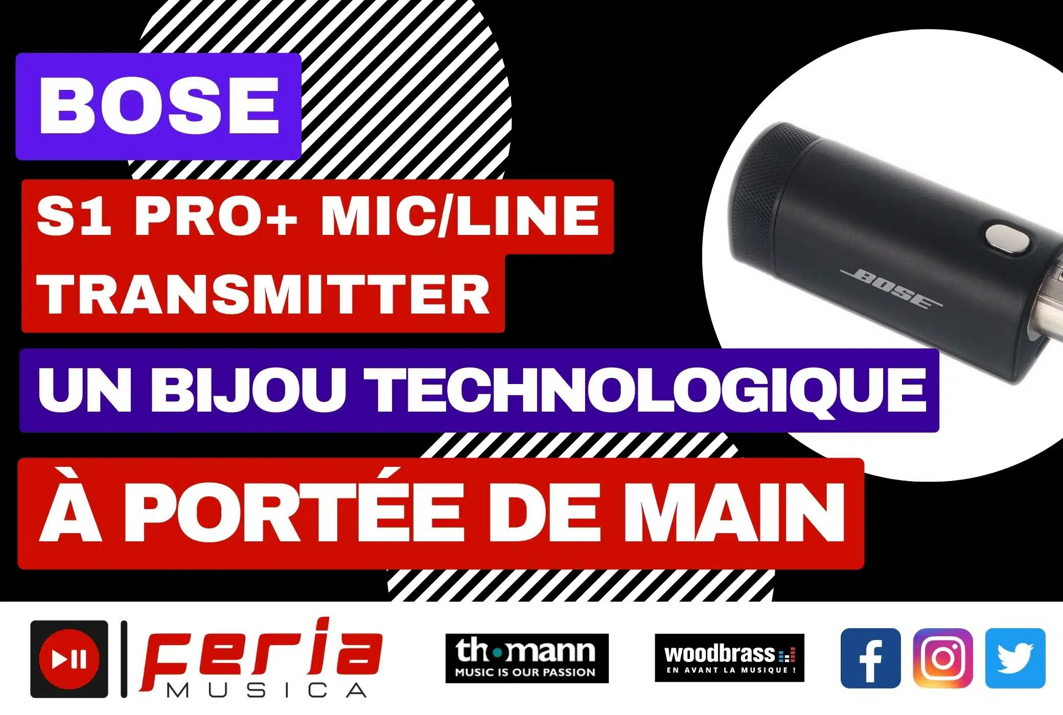 Bose S1 Pro+ Mic/Line Transmitter: Un Bijou Technologique à Portée de Main, Votre Son Comme Jamais Auparavant!