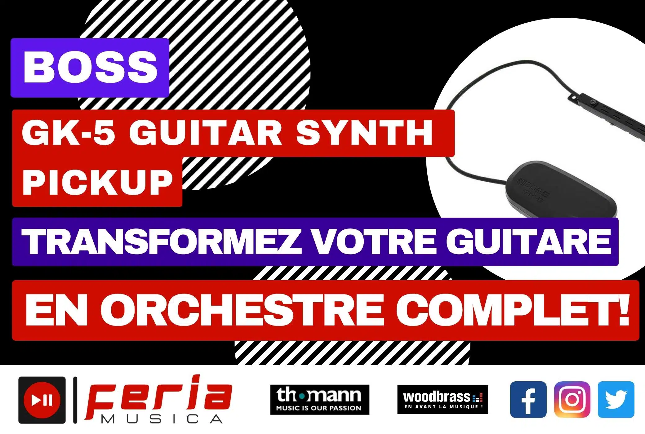 Transformez Votre Guitare en Orchestre Complet ! Découvrez le Boss GK-5 Guitar Synth Pickup