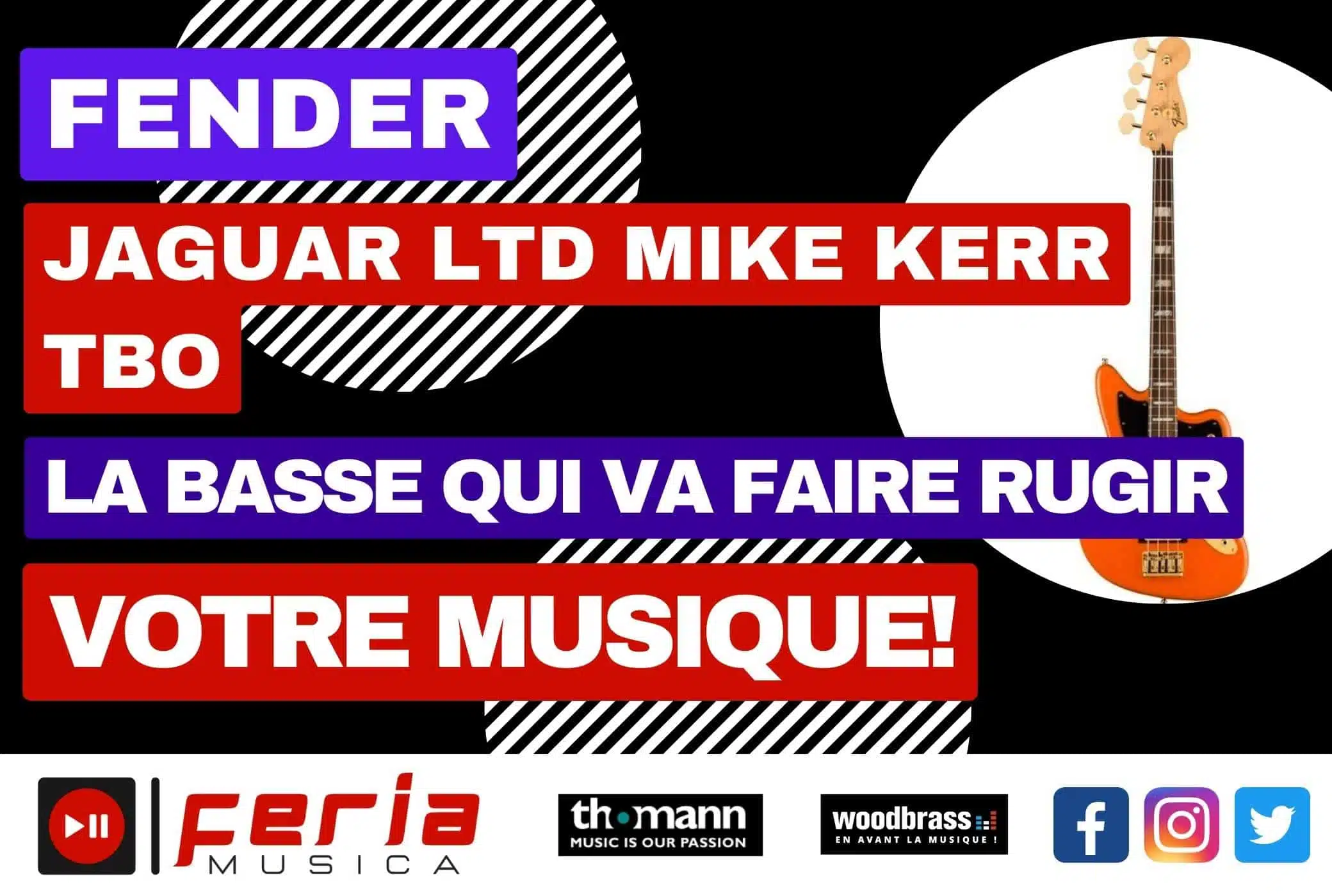 Le Fender Jaguar LTD Mike Kerr TBO: La Basse Qui Va Faire Rugir Votre Musique!