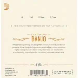 D'addario And Co EJ63 Ténor Banjo Strings Nickel 9-30
