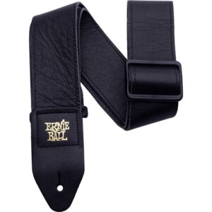 Ernie Ball Sangle Noir Cuir Italien