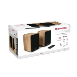 Enceinte bibliothèque THOMSON 100W Musicaux - Marron