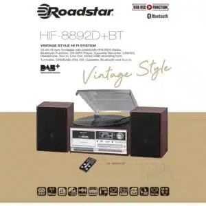 Chaîne HiFi ROADSTAR HIF-8892D+BT Platine Vinyle Vintage