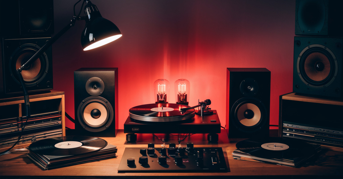 Home 5 Illustration musicale – Brancher une platine vinyle sur une chaîne hi-fi