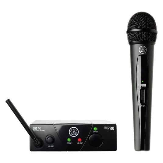 Sistema de micrófono inalámbrico AKG WMS 40 Mini Vocal ISM2 con receptor y transmisor de mano
