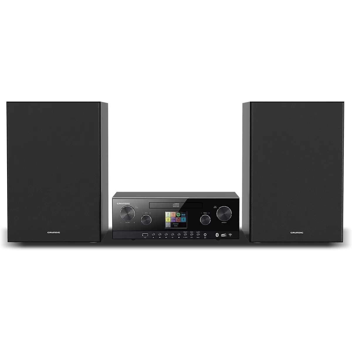 Home 55 Grundig CMS 5000 BT DAB+ WEB – mini-chaîne noire et enceintes