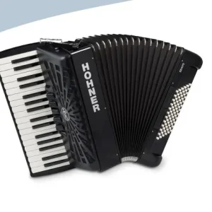 Acordeón de piano acústico Hohner Bravo III 72 Black SilentKey negro
