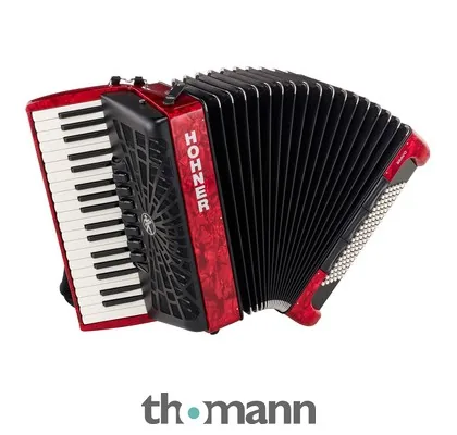 Acordeón de piano acústico rojo Hohner Bravo III 96 SilentKey