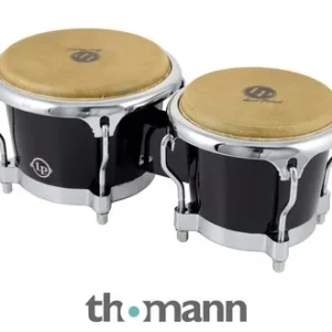 Pareja profesional de bongos LP 200XF-BK de fibra de vidrio negra