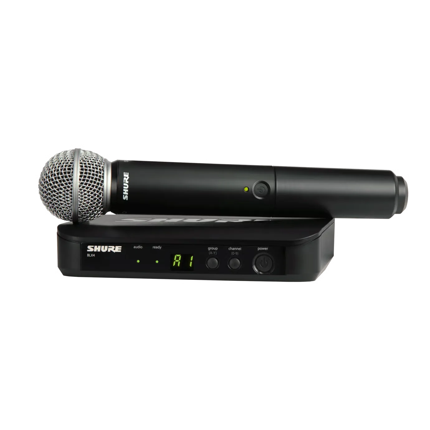 Sistema inalámbrico Shure BLX24 con micrófono de mano SM58 y receptor BLX4