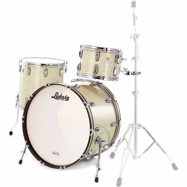 Ludwig Classic Maple Rock Vintage White, batería acústica profesional