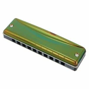 Armónica diatónica Suzuki C-20 Olive C en color verde oliva, peine compuesto de fibras de madera
