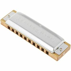 Armónica diatónica Hohner Blues Harp MS C en Do mayor, cuerpo de madera con cubiertas plateadas