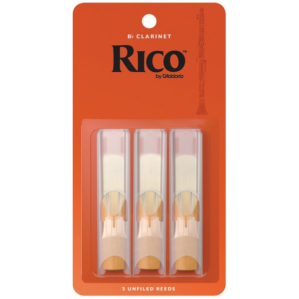 Home 73 Anche DAddario Woodwinds Rico Bb Clarinet 3.5 3-Pack pour clarinette en Sib système Boehm