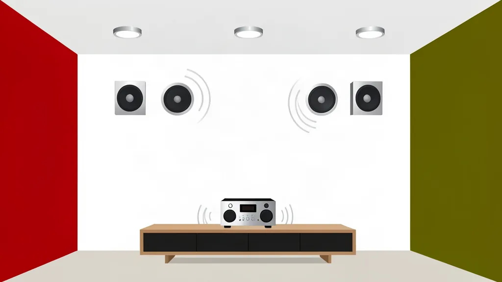 Home 17 Illustration d’enceintes encastrables murales et plafond dans un salon moderne