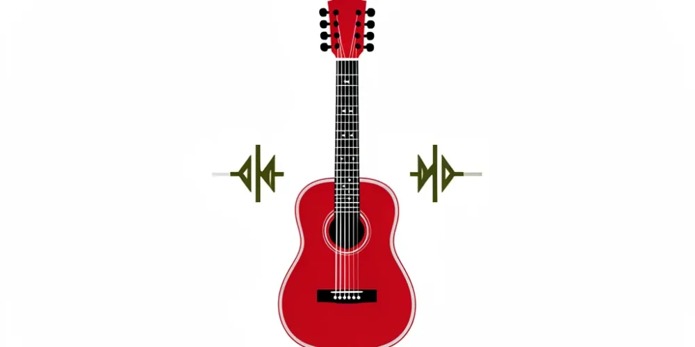 Ilustración de una guitarra acústica de doce cuerdas