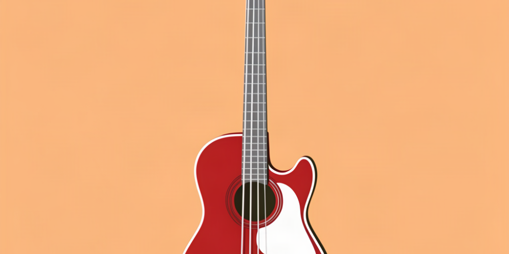 Ilustración vectorial de un bajo acústico para zurdos