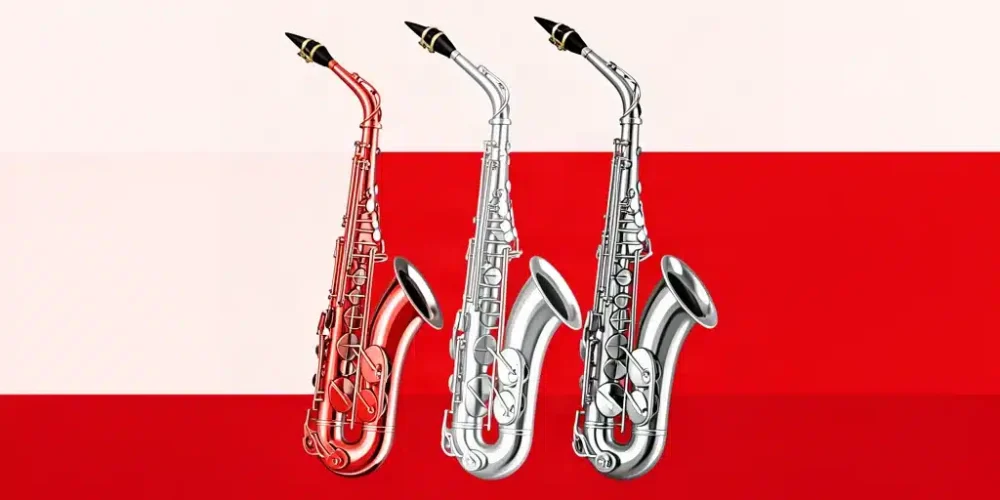 Ilustración de tres saxofones para una comparativa de los mejores modelos