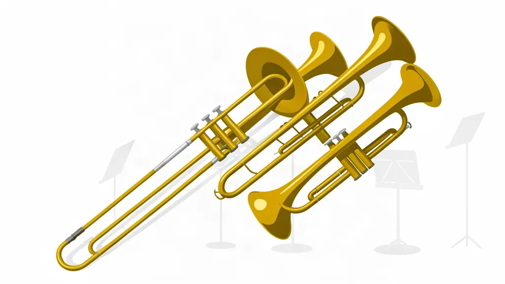Ilustración minimalista de trombones tenor para una comparativa