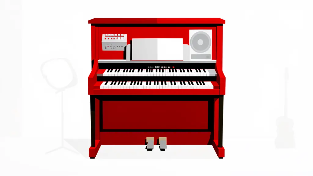 Ilustración de un órgano electrónico de escenario con dos manuales