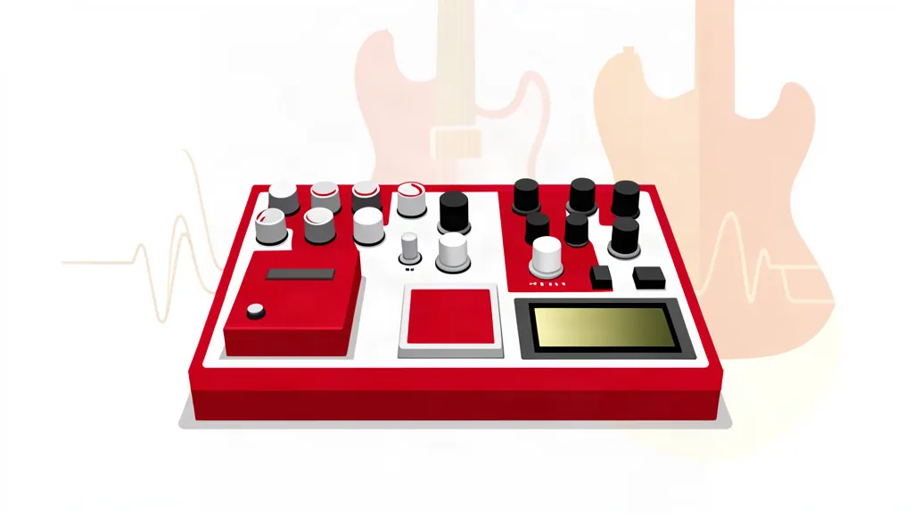 Ilustración de una pedalera multiefectos para guitarra