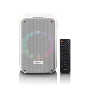 Lenco BTC-060WH macchina per karaoke compatta con microfono incluso (bianca)