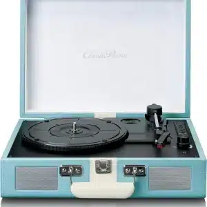 Giradischi blu e bianco Lenco Classic Phono TT-110BUWH con Bluetooth