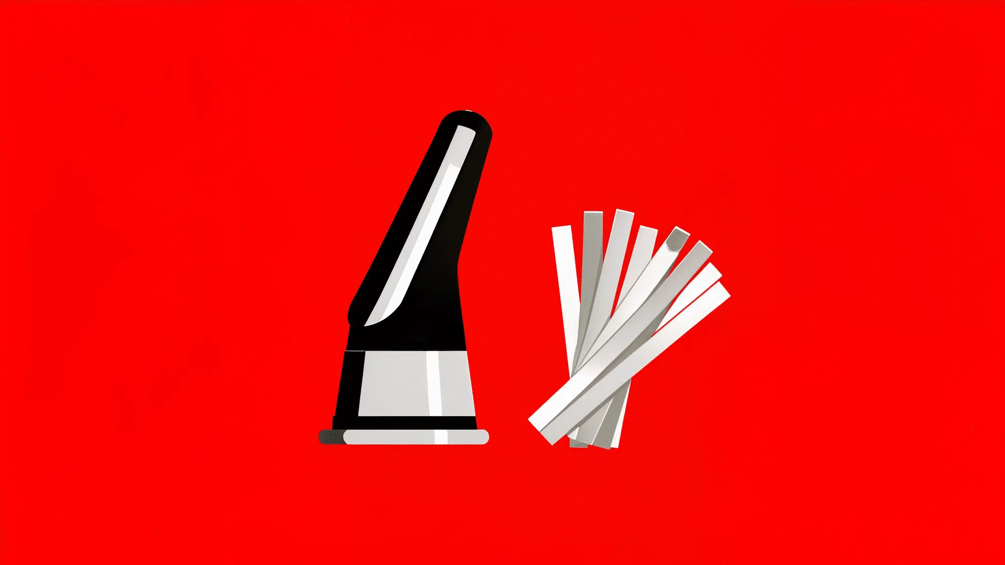 Illustration minimaliste d’un bec de clarinette et de plusieurs anches