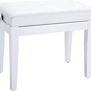 Roland RPB-300WH, banqueta de piano blanca satinada con asiento de vinilo