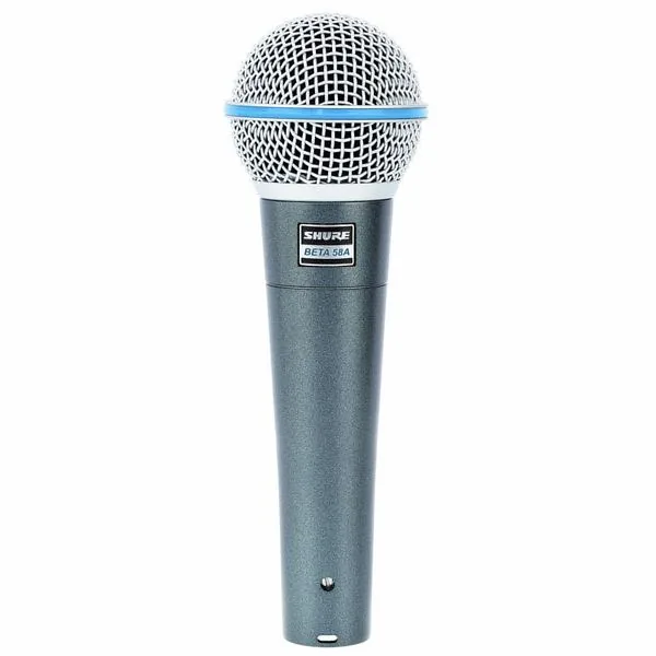 Home 44 Micrófono dinámico Shure Beta 58A supercardioide para voz profesional en directo, en azul