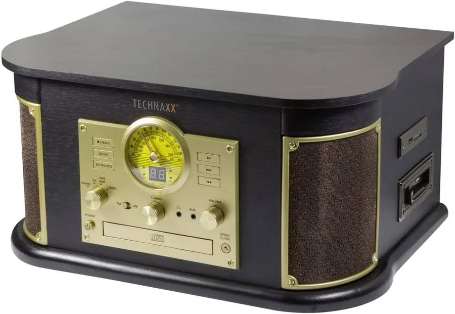 Home 67 Giradischi Technaxx TX-103 con cassetta, CD, radio e Bluetooth