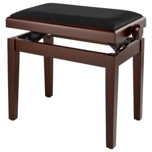Thomann KB-47WNDM, banqueta de piano de madera maciza con acabado nogal oscuro mate