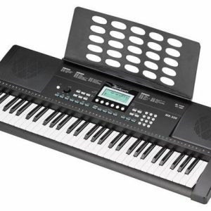 Teclado arranger Startone MK-300 de 61 teclas en color negro sobre fondo blanco